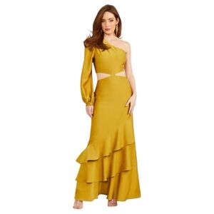 Marciano By Guess Jaime Cutout Dress in Citrine Yellow, XS, NWT